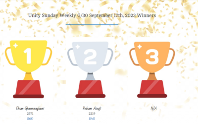 Unity Sunday Weekly G/30 September 17th, 2023 Winners