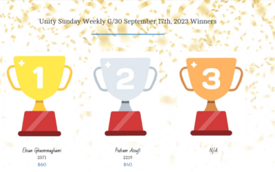 Unity Sunday Weekly G/60 December, 2023 Winners